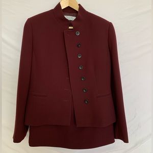 Vintage Burgundy Tahari Suit | Blazer and Skirt